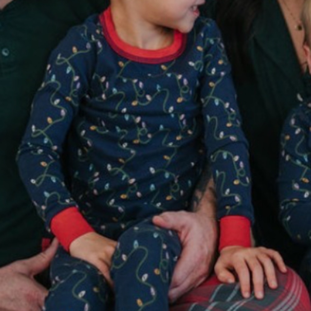 Pact organic cotton unisex kids Navy Lights Pajama Shirt